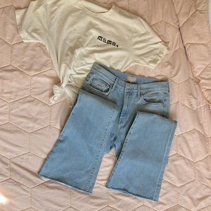 MOTHER denim. The Weekender Fray. Mentally Elsewhere (light blue). Size 29.